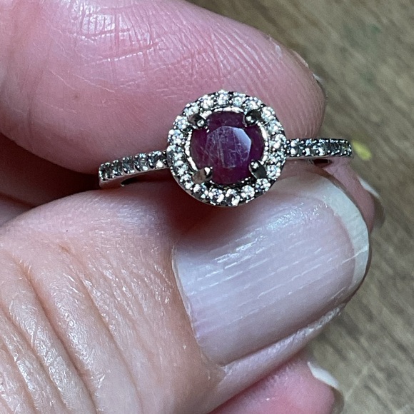 Earth Mined Ruby .925 Silver Ring 6 - Picture 2 of 6